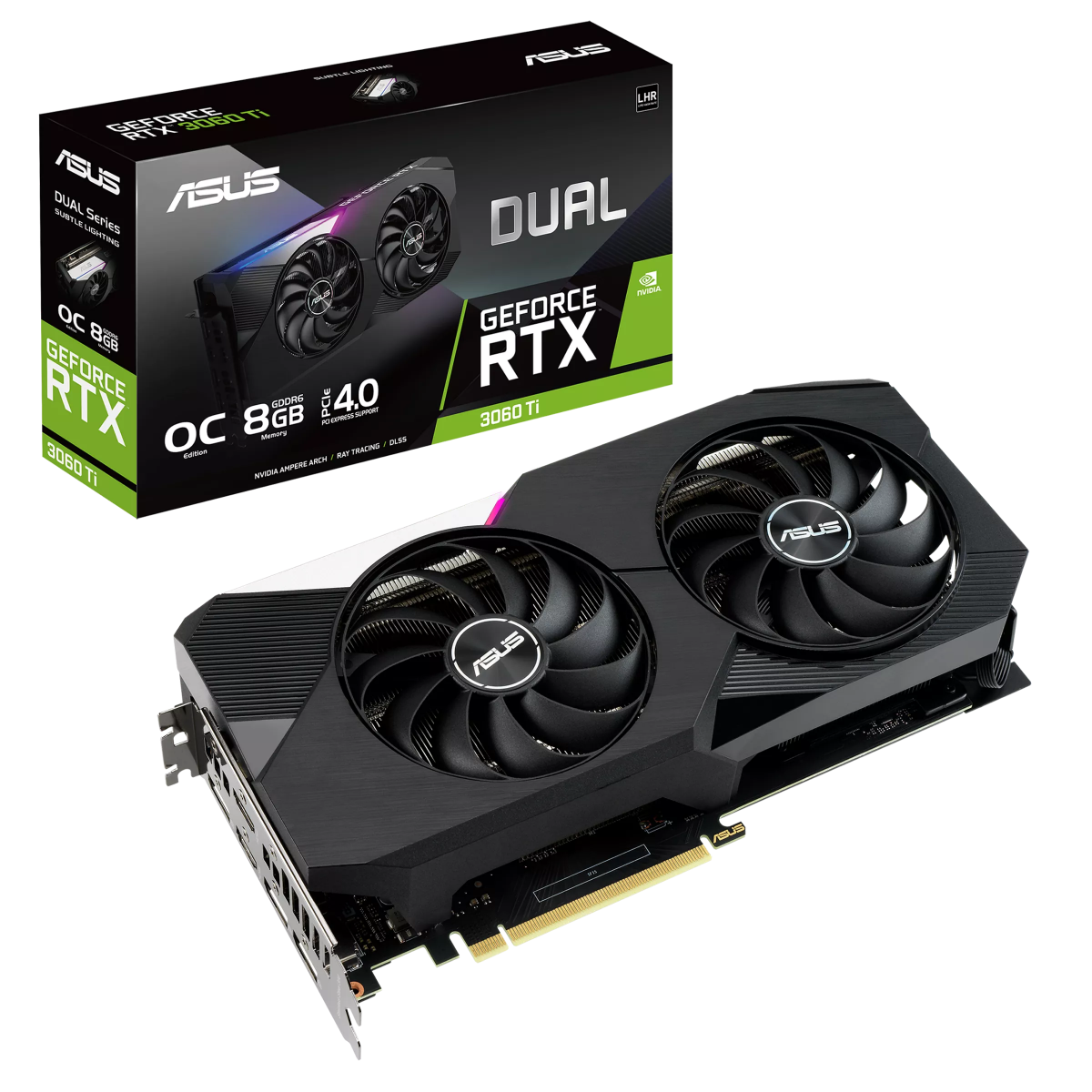 ASUS RTX 3060TI 8G 256BIT GDDR6 DUAL-O8G-V2 (2XHDMI, 3XDP) - LHR