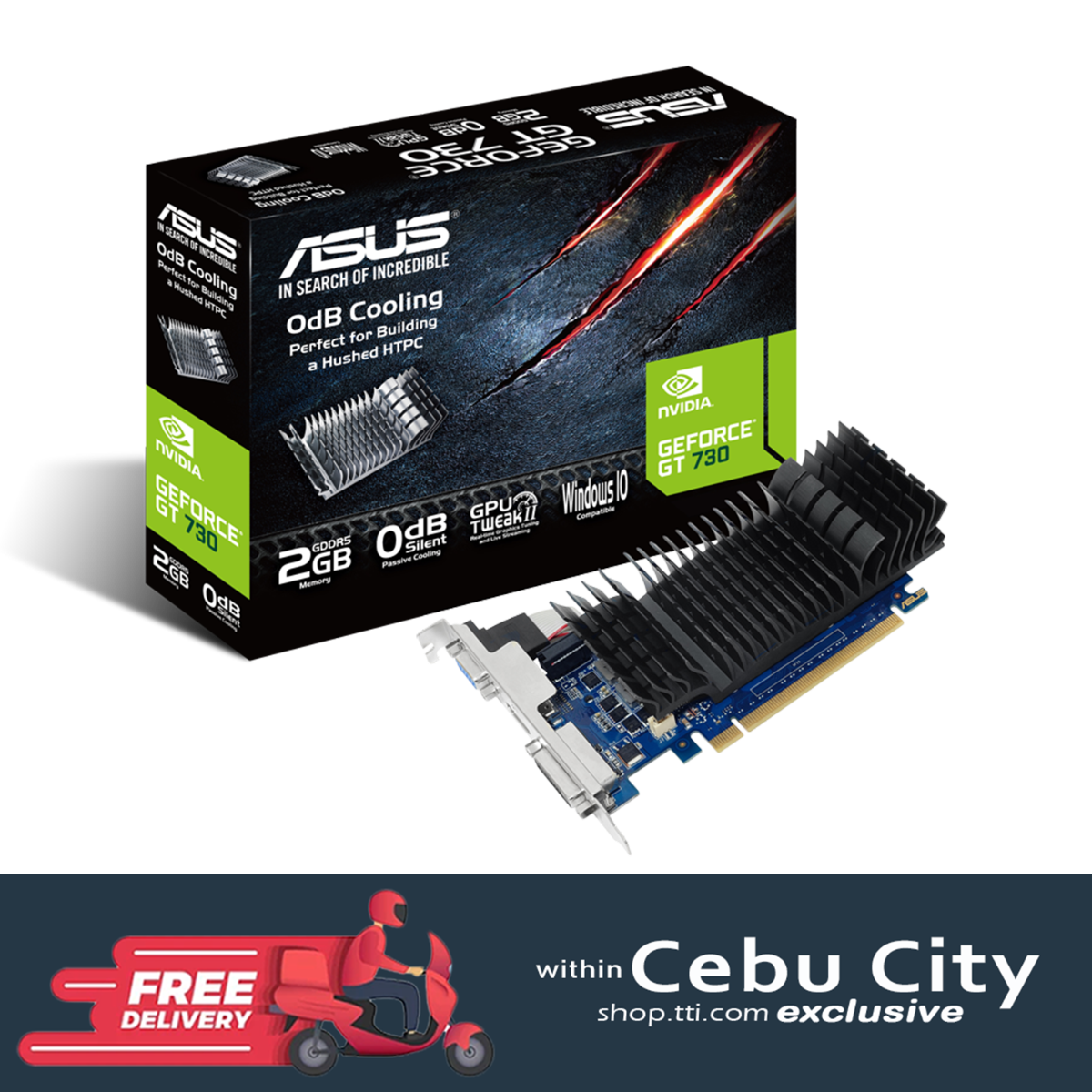 ASUS GT 730 2048MB 64BIT DDR5 SILENT (GT730-SL-2GD5-BRK) (HDMI, DVI, DB15)