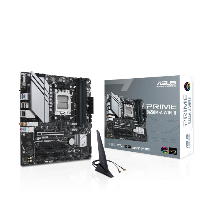 ASUS PRIME B650M-A WIFI II 4DDR5 2XM.2 MOTHERBOARD (HDMI, DP, VGA) WIFI+BT