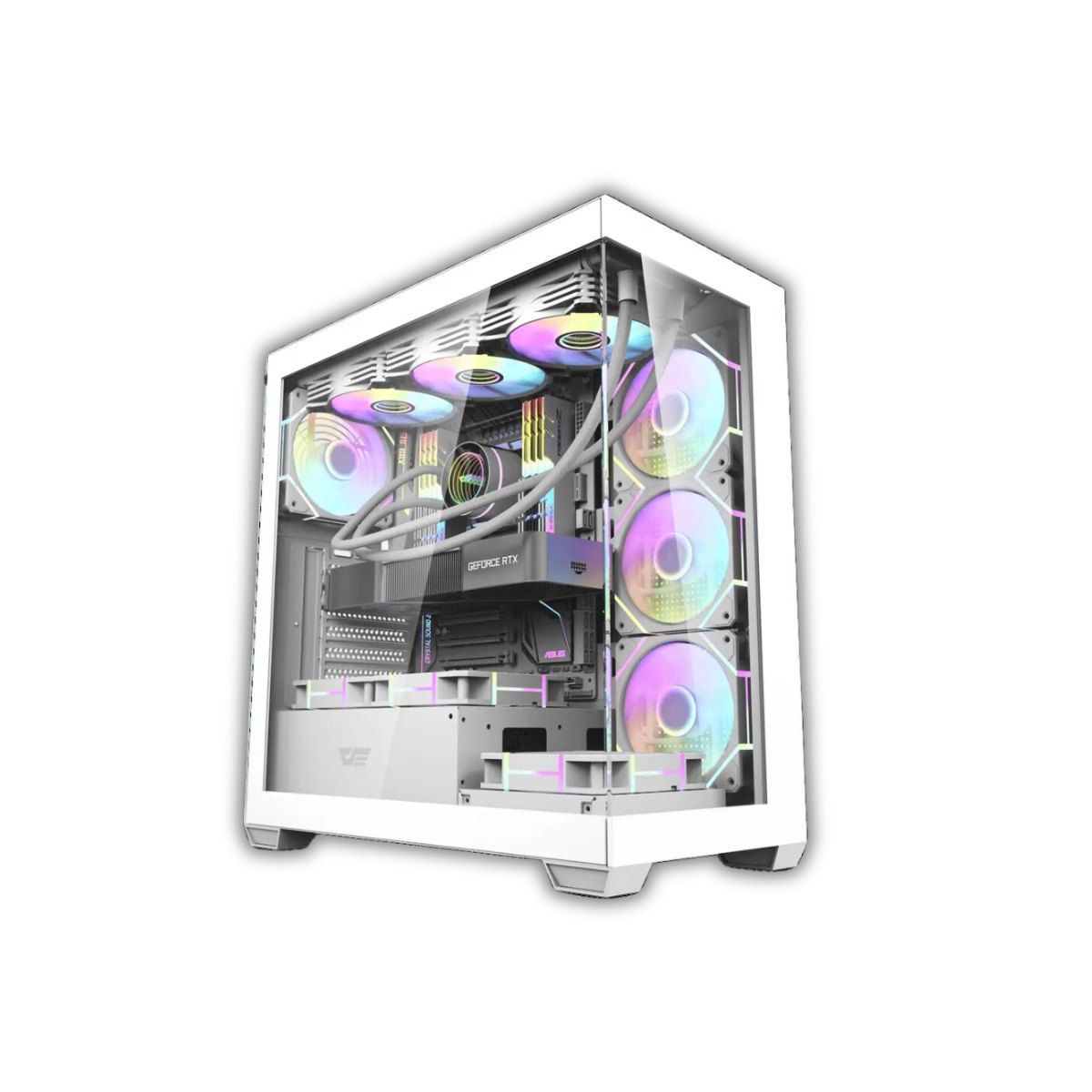 DARKFLASH DS900 ATX CASE W/ TEMPERED GLASS PANORAMIC SIDE-White