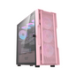 DARKFLASH DK431 ATX TOWER CASE W/ TEMPERED GLASS SIDE PANEL-Pink