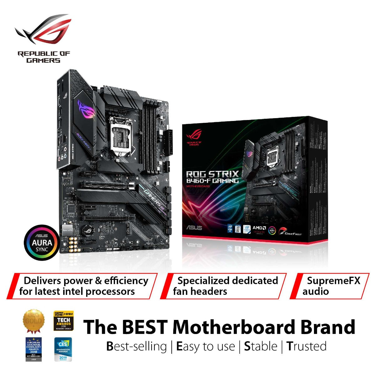 ASUS ROG STRIX B460F-GAMING 4DDR4 2XM.2 MOTHERBOARD (HDMI, DP)
