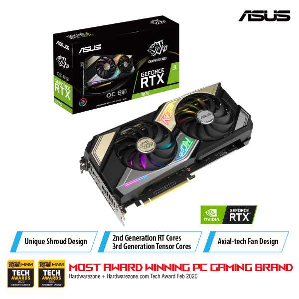 ASUS NVIDIA RTX 3070 8G 256BIT GDDR6 KO-O8G-GAMING (2XHDMI, 3XDP)