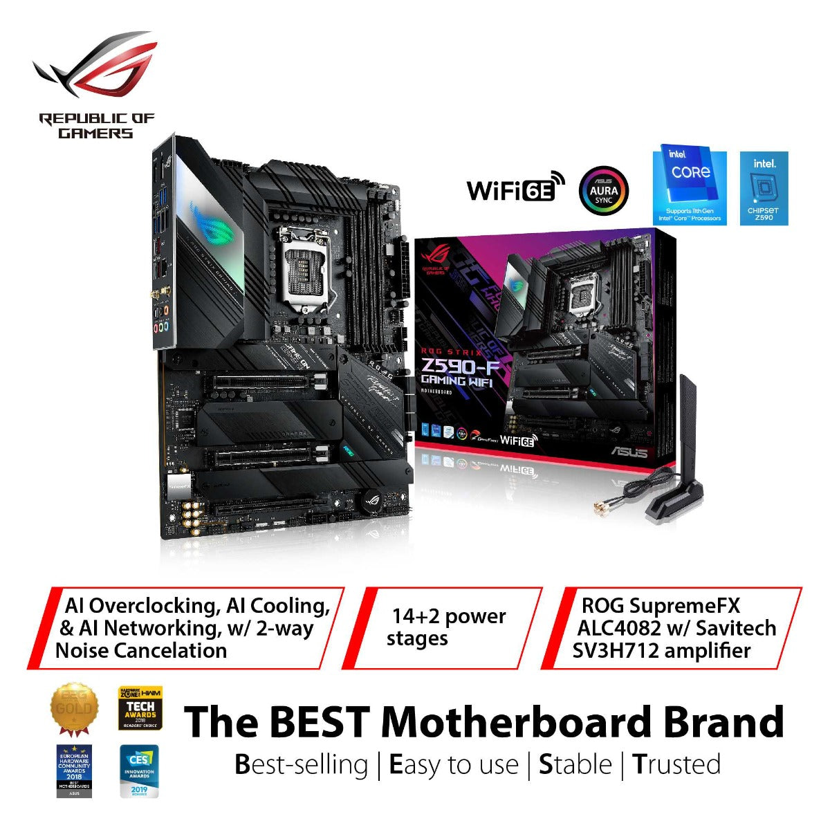 ASUS ROG STRIX Z590-F GAMING WIFI 4DDR4 4XM.2 MOTHERBOARD (HDMI, DP)