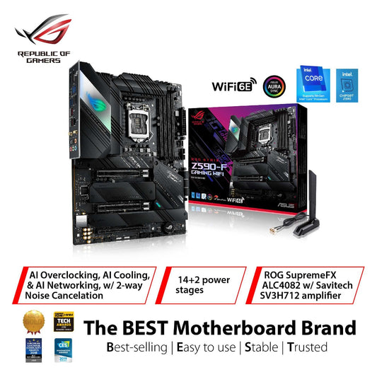 ASUS ROG STRIX Z590-F GAMING WIFI 4DDR4 4XM.2 MOTHERBOARD (HDMI, DP)