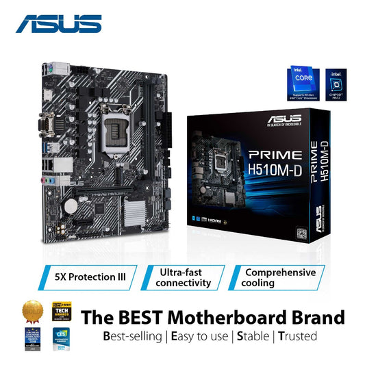 ASUS PRIME H510M-D 2DDR4 M.2 MOTHERBOARD (HDMI, DB15) W/ SERIAL