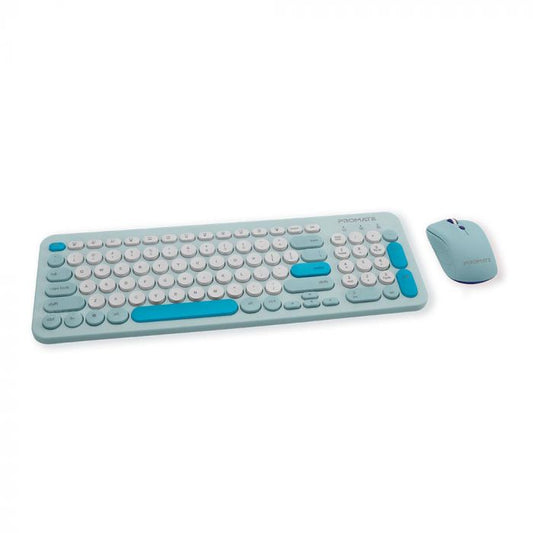 PROMATE PASTEL COMBO WIRELESS KEYBOARD & MOUSE (BLUE)