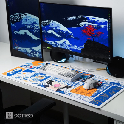 DOTTED AZURE 900X400MM DESK MAT (4MM)