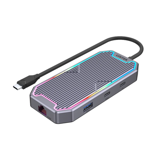 UNITEK D1029A UHUB S7+ 7 IN 1 USB-C HUB (2XUSB-A, 2XUSB-C, HDMI, RJ45, 3.5MM)