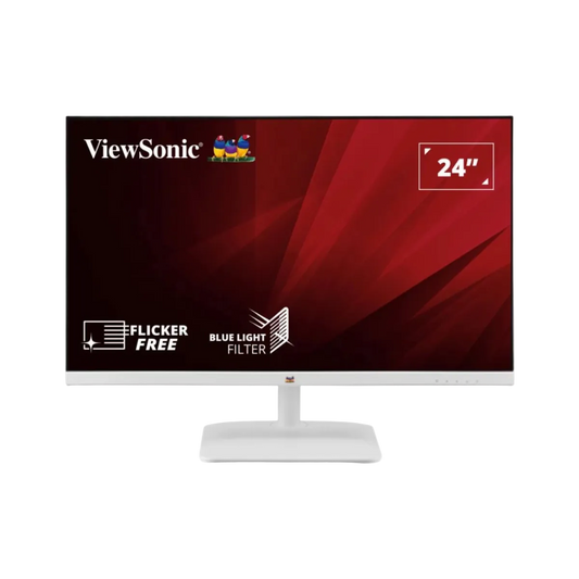 VIEWSONIC VA2430-H-W-6 23.8" WIDE FULL HD LED MONITOR WLMNT (VGA, HDMI) (WHITE)
