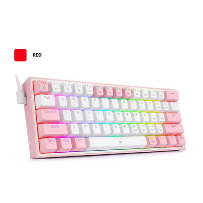 REDRAGON FIZZ RGB WIRED 60% MECHANICAL GAMING KEYBOARD (RED SWITCH/SWAPPBL) WHITE GRAY