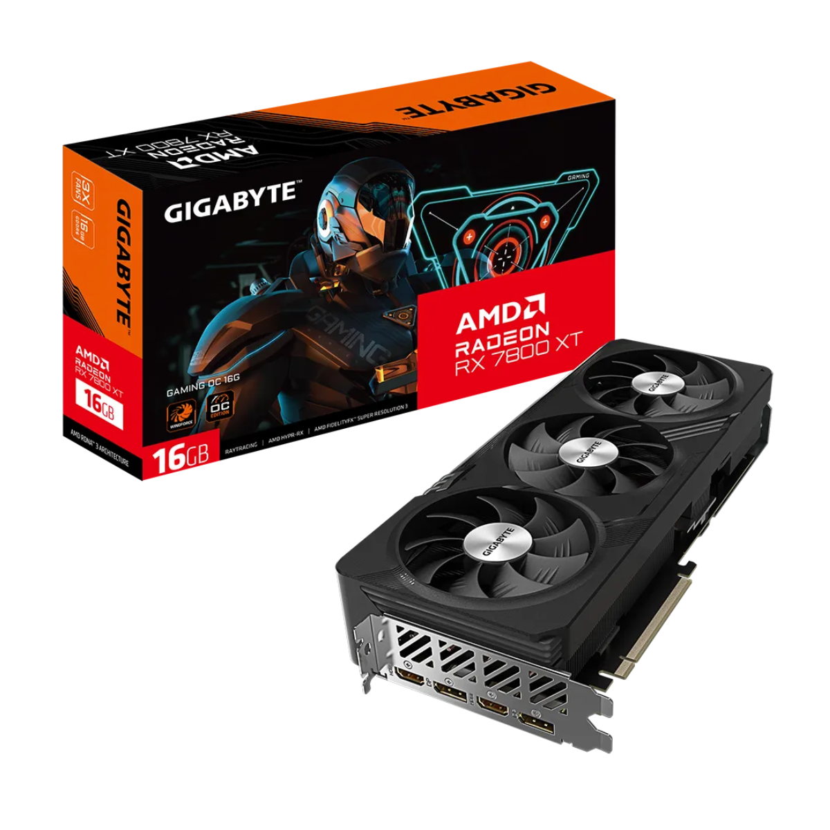 GIGABYTE RX 7800XT 16GB 256BIT GDDR6 GAMING OC 3XFANS (2XHDMI, 2XDP)