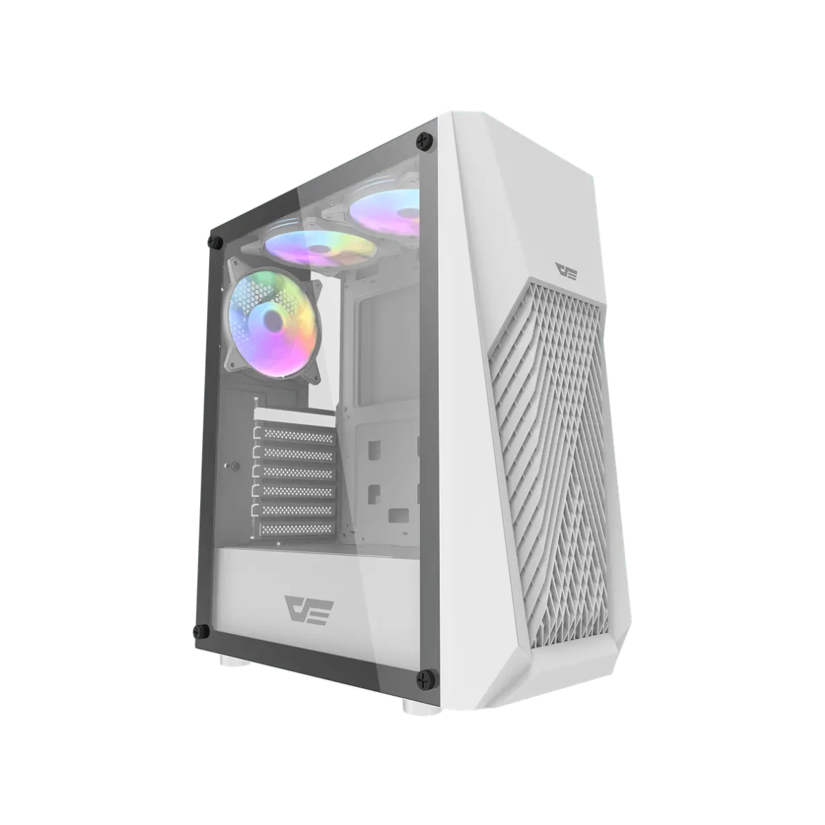 DARKFLASH DK150 ATX TOWER CASE W/ TEMPERED GLASS SIDE PANEL 3FANS -White