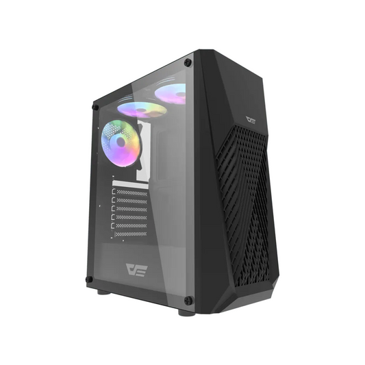 DARKFLASH DK150 ATX TOWER CASE W/ TEMPERED GLASS SIDE PANEL 3FANS -Black
