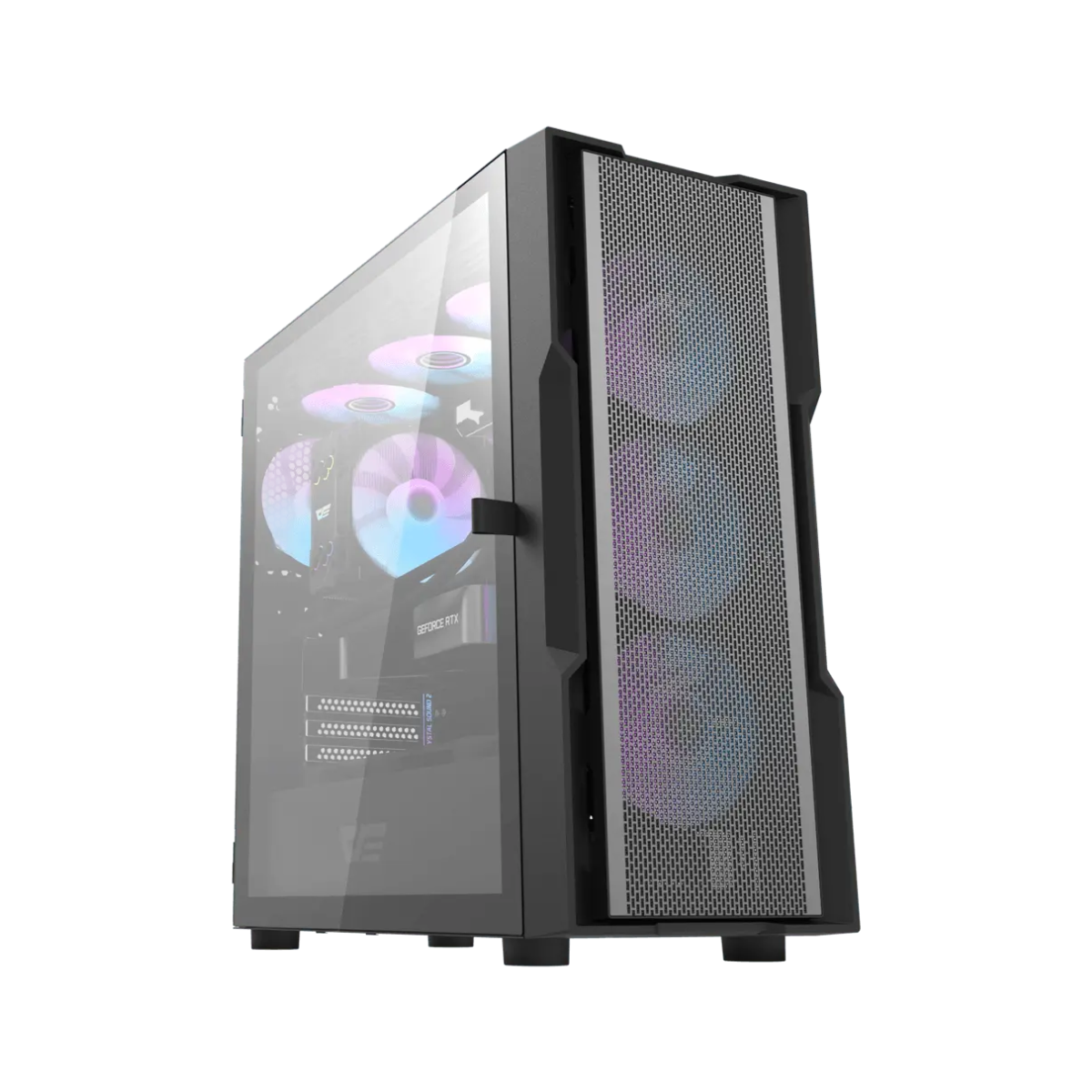 DARKFLASH DK431 ATX TOWER CASE W/ TEMPERED GLASS SIDE PANEL-Black