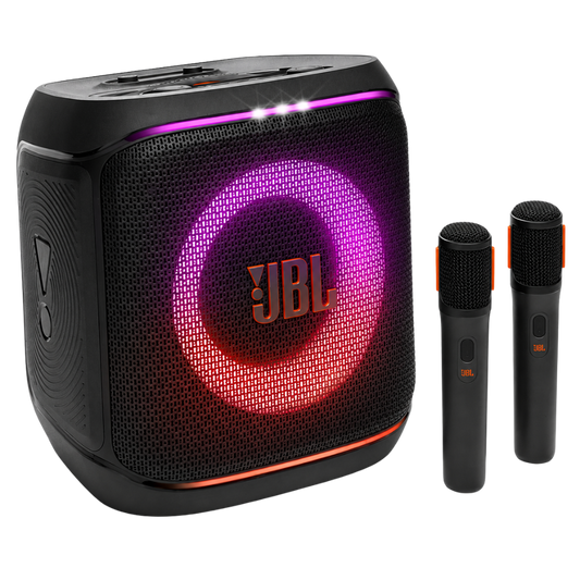 JBL PARTYBOX ENCORE 2 PLUS PORTABLE BLUETOOTH SPEAKER W/ 2 WIRELESS MIC (BLACK)