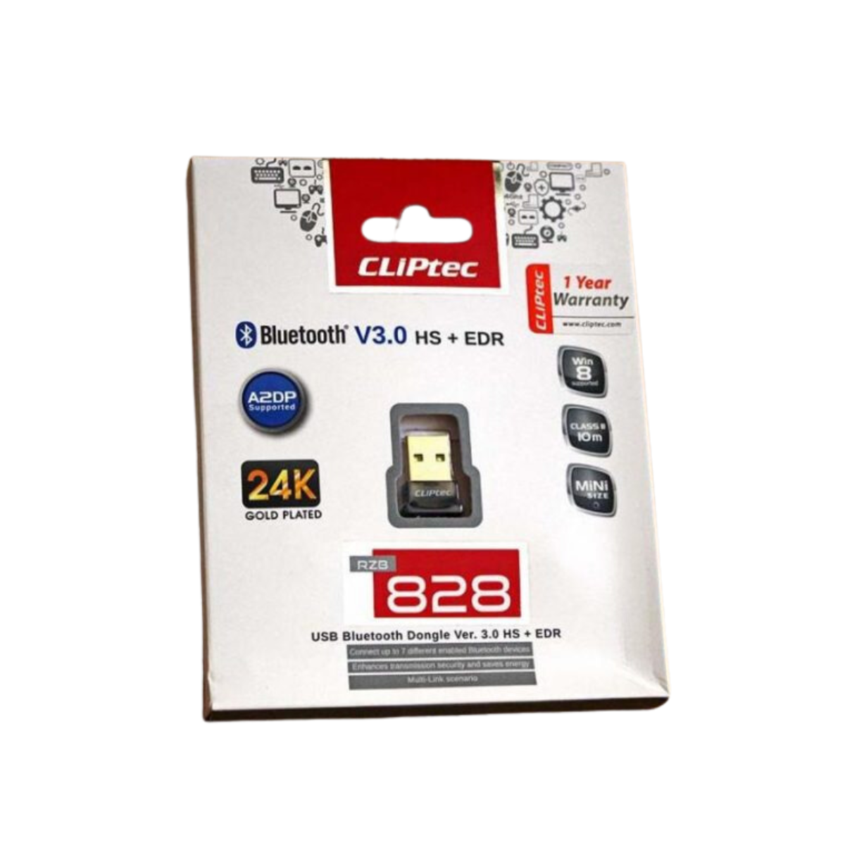 CLIPTEC BLUETOOTH NANO DONGLE V3.0 (RZB-828)
