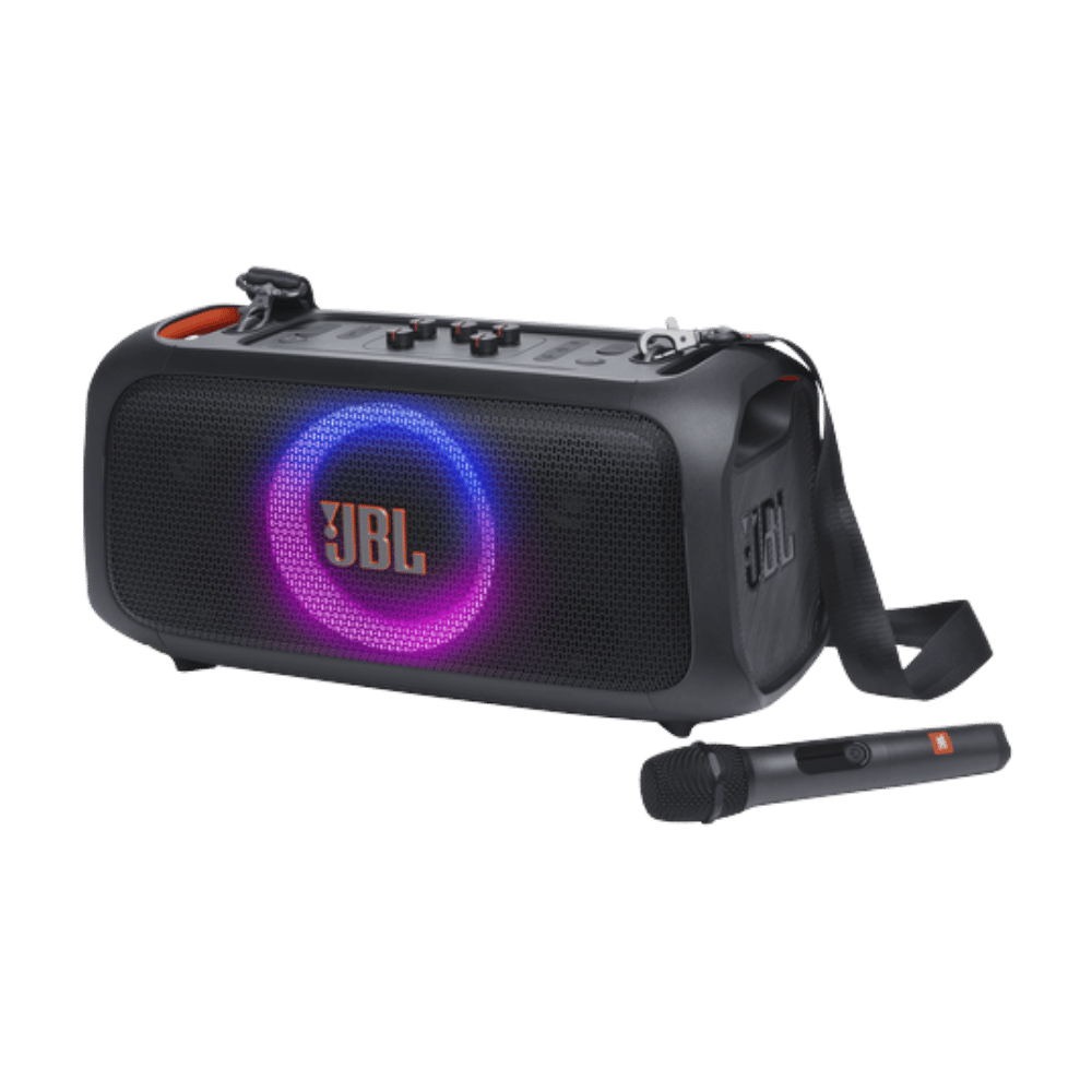 JBL PARTYBOX ON-THE-GO PORTABLE BLUETOOTH SPEAKER W/ WIRELESS MIC (BLACK)