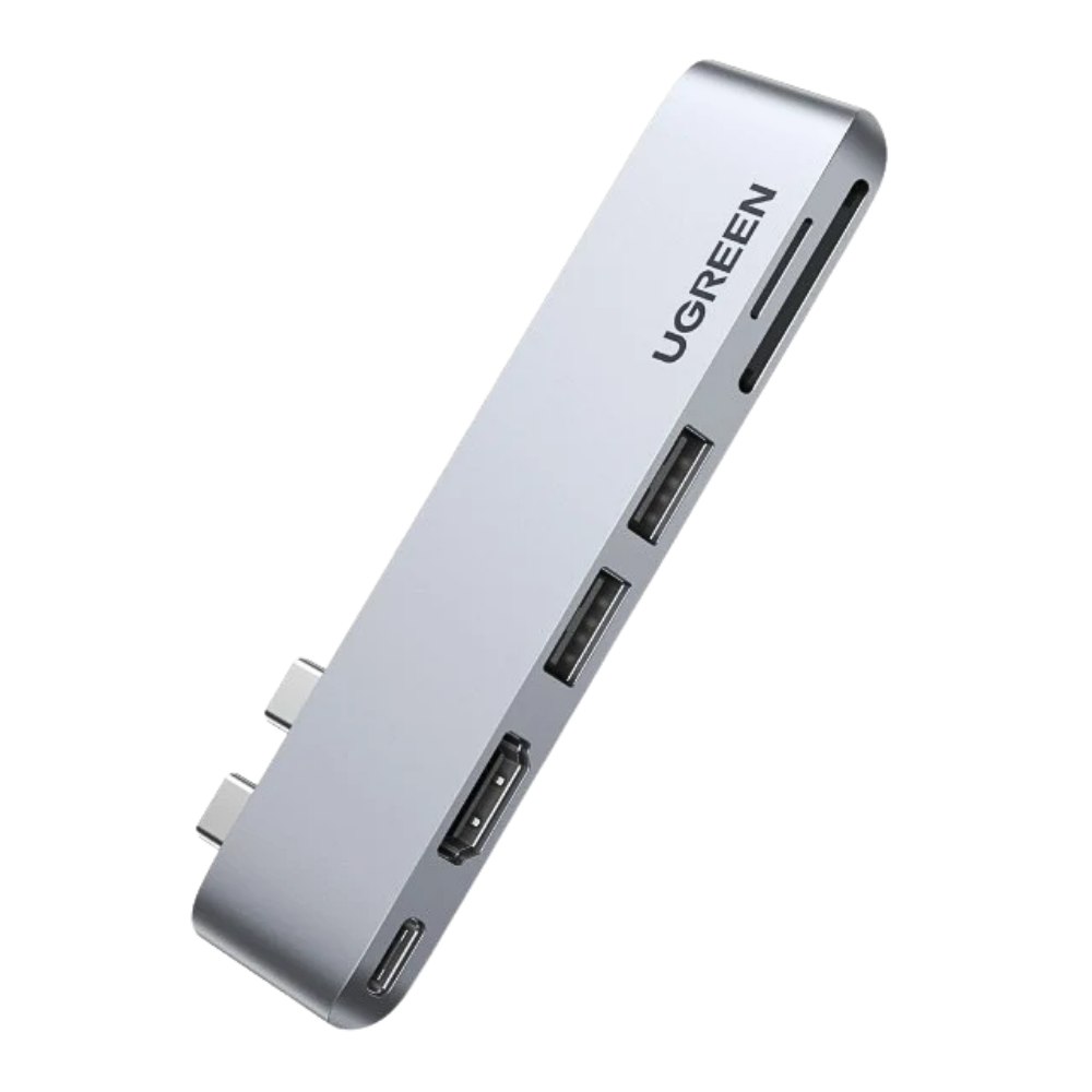 UGREEN 6 IN 2 USB-C HUB (2XUSB-A 3.0, USB-C, HDMI, MICRO SD, SD)