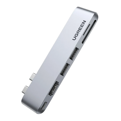 UGREEN 6 IN 2 USB-C HUB (2XUSB-A 3.0, USB-C, HDMI, MICRO SD, SD)