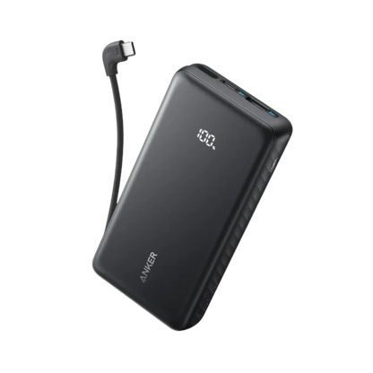 ANKER ZOLO 20000MAH 22.5W W/ BUILT-IN USB-C CABLE (1XUSB-A, 1XUSB-C) POWERBANK BLACK