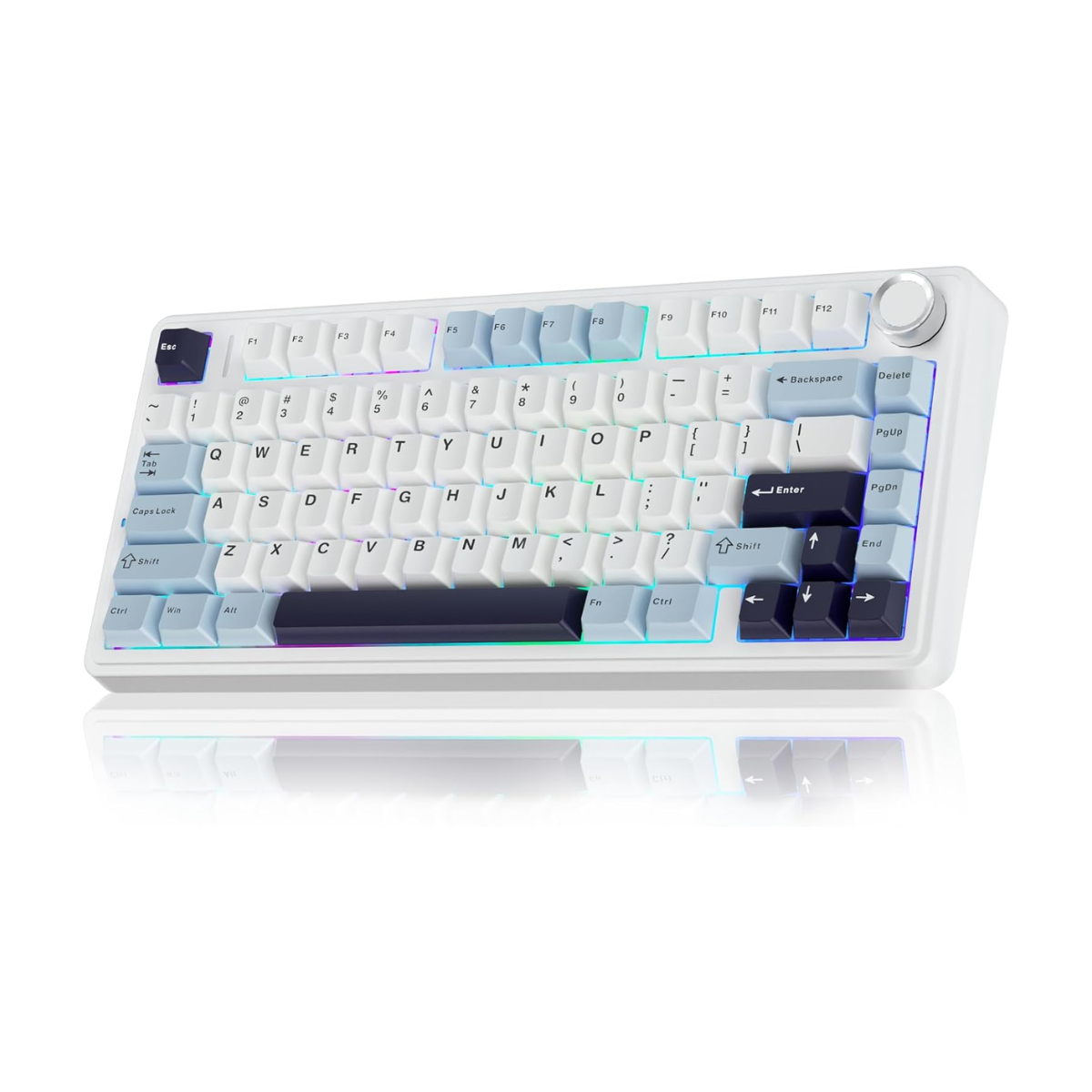 AULA F75 75-KEY GASKET TRI-MODE MECHANICAL KEYBOARD (LINEAR SWITCH/SWAPPBL) GLACIER BLUE