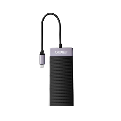 ORICO 10IN1 USB-C HUB (USB3.0,2XUSB2.0,USB-C PD,HDMI,VGA,RJ45,MICROSD,SD,3.5MM) ALUMINUM (BLK)