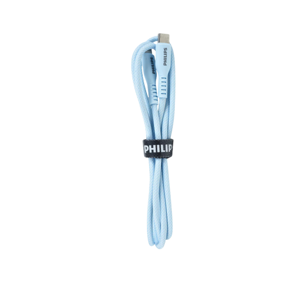 PHILIPS USB-C (M) TO USB-C (M) 60W BRAIDED CABLE (4FT/1.2M) BLUE