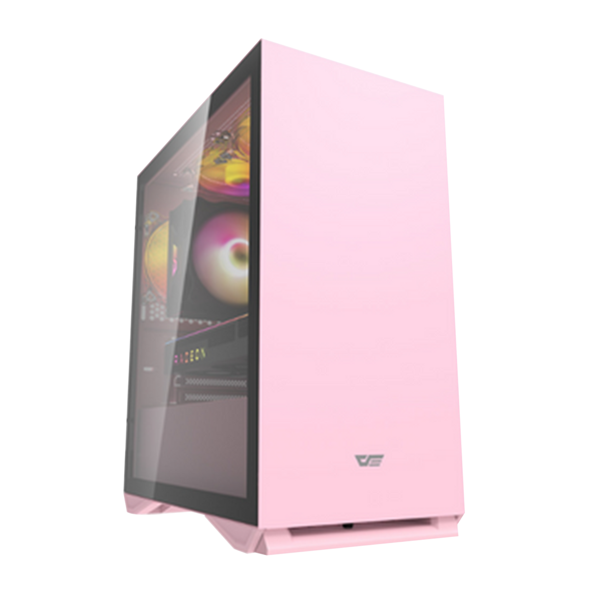 DARKFLASH DLV22 ATX CASE W/ MAGNETIC HINGED DOOR TEMPERED WINDOW (PNK)