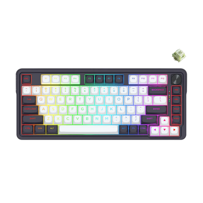REDRAGON UCAL MAX RGB 81-KEY TRI-MODE MECHANICAL KEYBOARD W/ KNOB (LINEAR SWITCH/SWAPPBL) WHTBLK