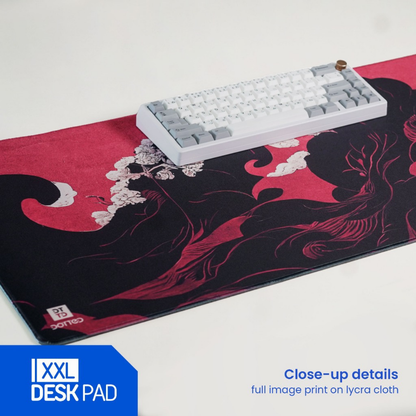 DOTTED CRIMSON 900X400MM DESK MAT (4MM)