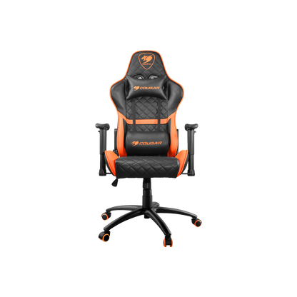 COUGAR ARMOR ONE GAMING CHAIR W/ HEADREST & LUMBAR CUSHION (BLACK/ORANGE)