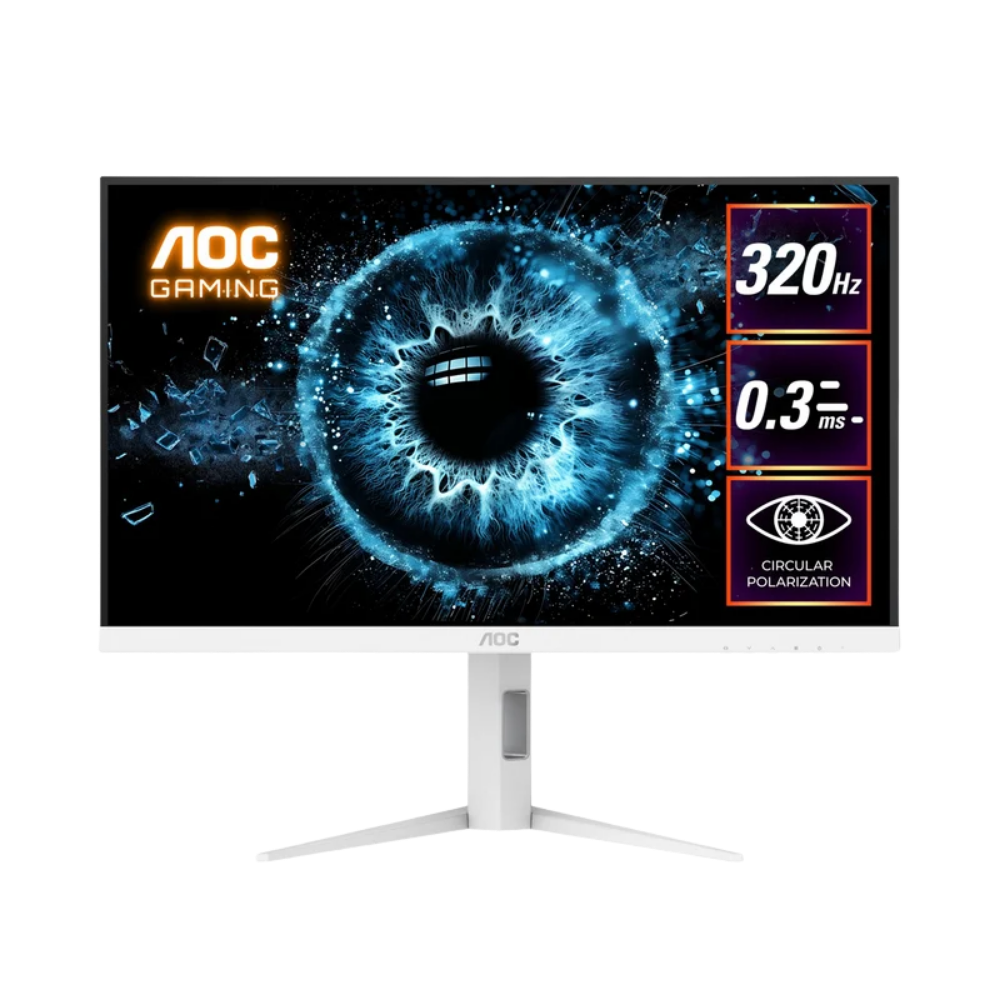 AOC Q27G4SL/WS 27" QHD LED IPS GAMING MONITOR 0.3MS 320HZ WLMNT W/ HAS (HDMI, DP) WHITE/SILVER