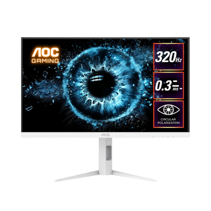 AOC Q27G4SL/WS 27" QHD LED IPS GAMING MONITOR 0.3MS 320HZ WLMNT W/ HAS (HDMI, DP) WHITE/SILVER