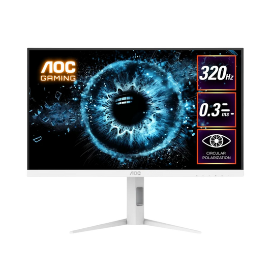 AOC Q27G4SL/WS 27" QHD LED IPS GAMING MONITOR 0.3MS 320HZ WLMNT W/ HAS (HDMI, DP) WHITE/SILVER