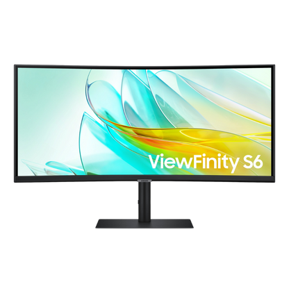SAMSUNG VIEWFINITY S6 LS34C650UAEXXP 34" ULTRA WQHD CURVED MONITOR W/ SPKR WLMNT HAS (HDMI, DP, USB-C)