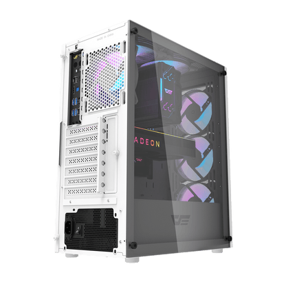 DARKFLASH DK352 ATX TOWER CASE W/ MESH FRONT, TEMPERED GLASS SIDE PANEL, 4 ARGB FANS
