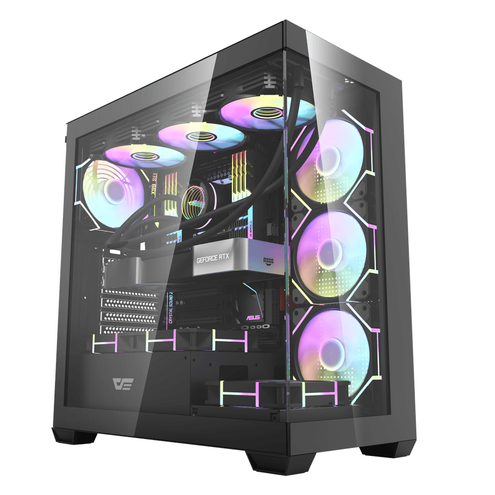 DARKFLASH DS900 ATX CASE W/ TEMPERED GLASS PANORAMIC SIDE