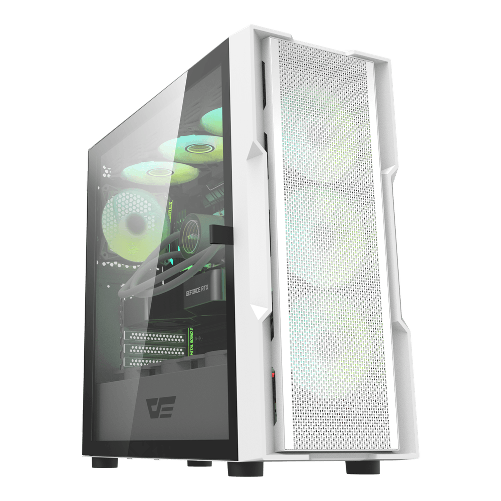 DARKFLASH DK431 ATX TOWER CASE W/ TEMPERED GLASS SIDE PANEL (WHITE)
