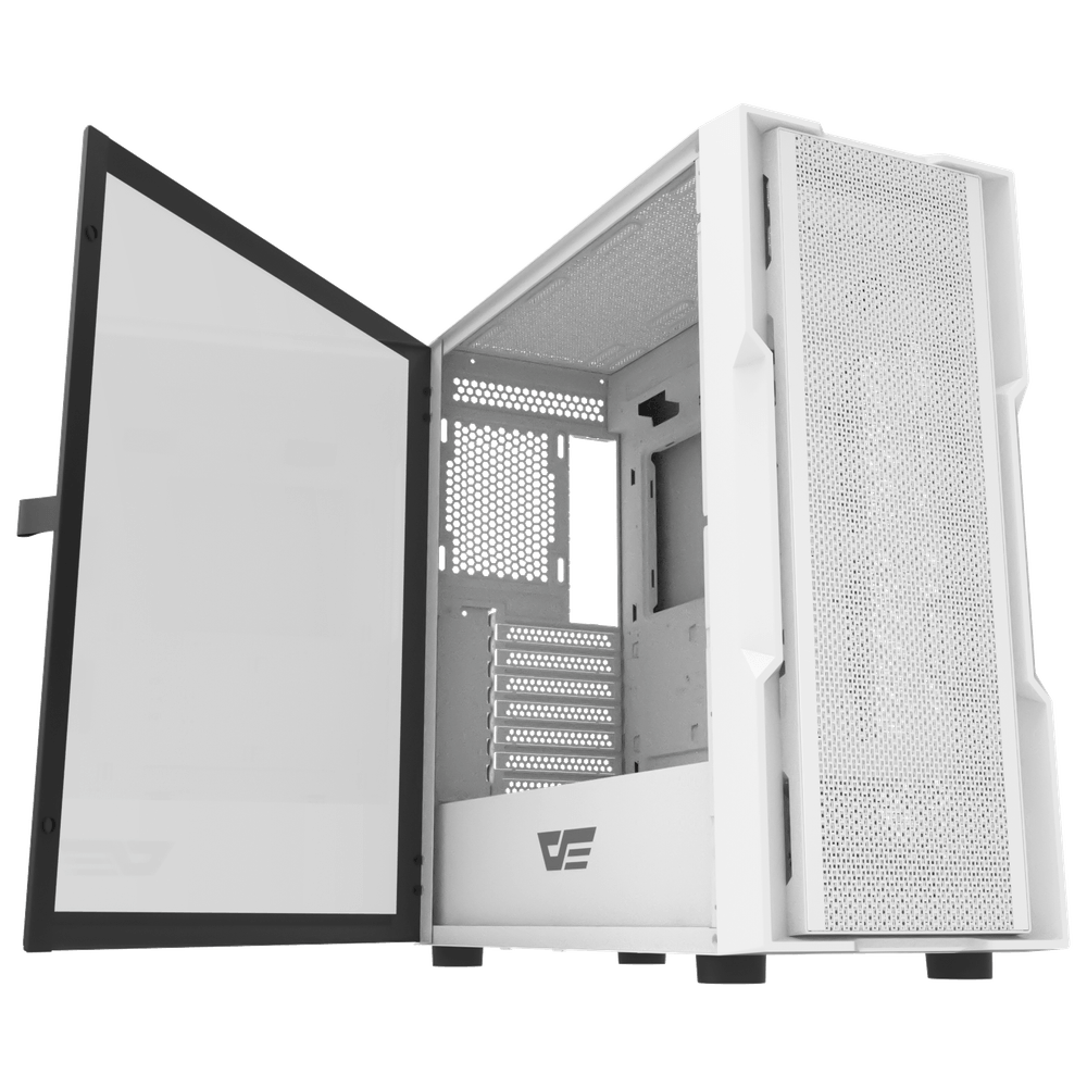 DARKFLASH DK431 ATX TOWER CASE W/ TEMPERED GLASS SIDE PANEL (WHITE)