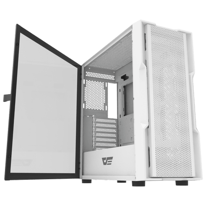 DARKFLASH DK431 ATX TOWER CASE W/ TEMPERED GLASS SIDE PANEL (WHITE)