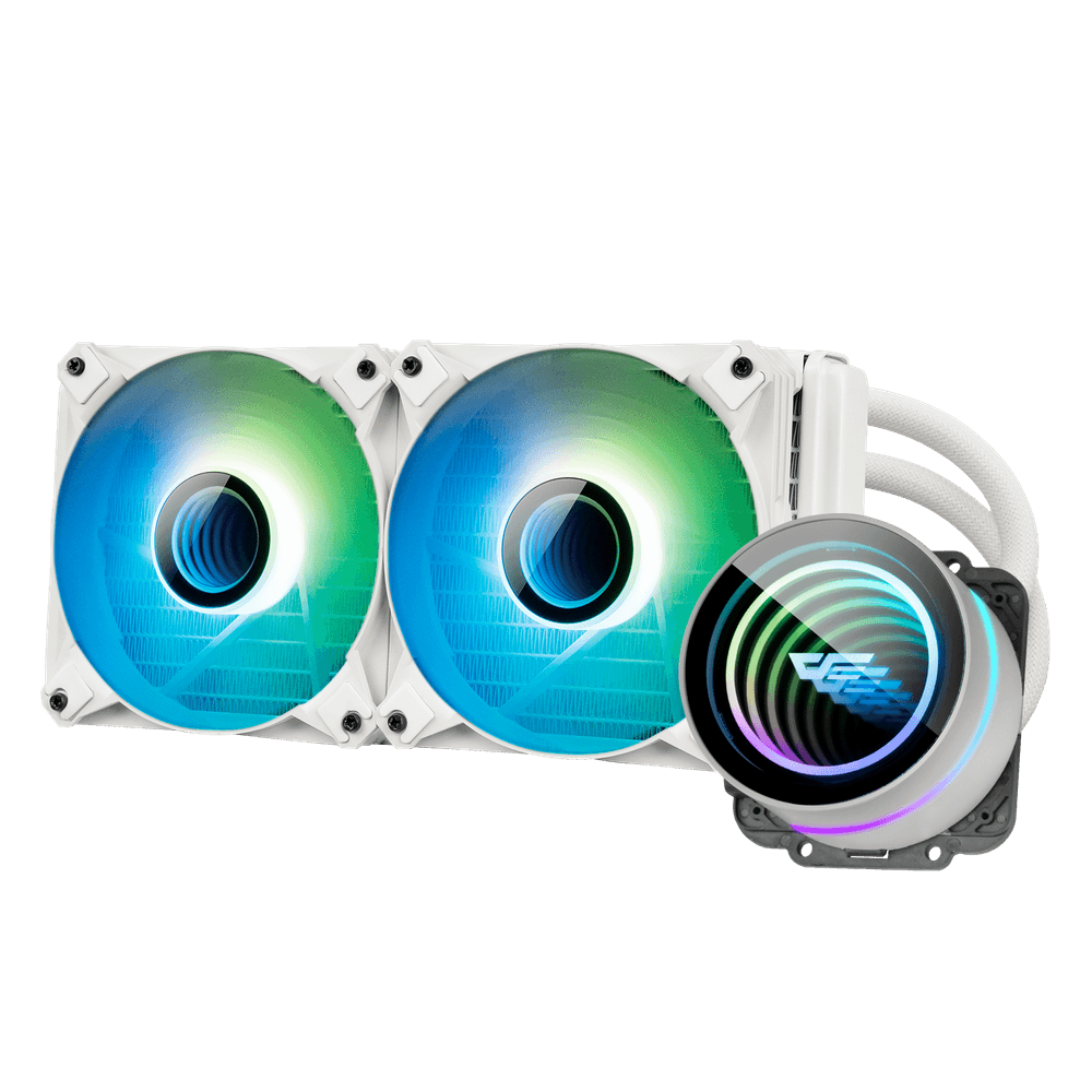DARKFLASH TWISTER DX240 V2 ARGB AIO 240MM LIQUID CPU COOLER (LGA1700 READY) (WHITE)
