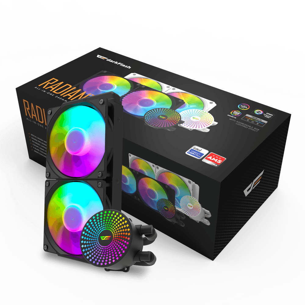 DARKFLASH RADIANT DC-240 ARGB AIO 240MM LIQUID CPU COOLER