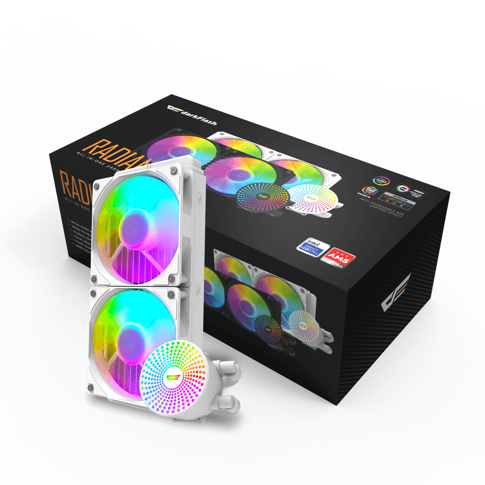 DARKFLASH RADIANT DC-240 ARGB AIO 240MM LIQUID CPU COOLER
