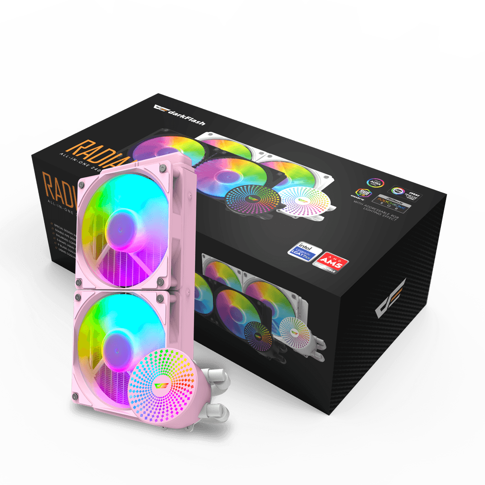 DARKFLASH RADIANT DC-240 ARGB AIO 240MM LIQUID CPU COOLER