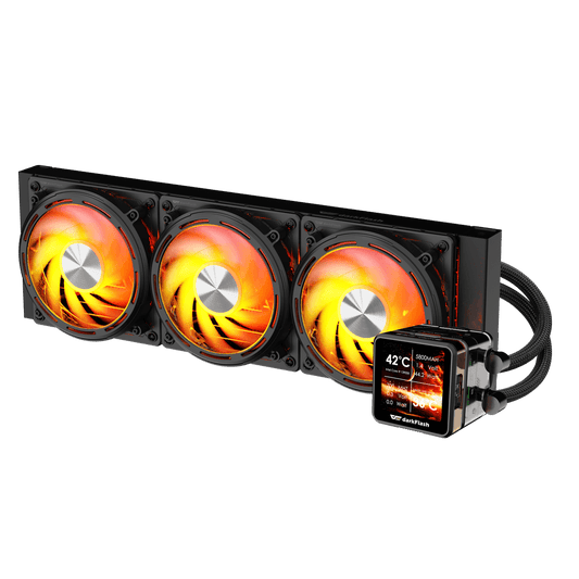 DARKFLASH EXPLORE DE360 ARGB AIO 360MM LIQUID CPU COOLER W/ 2.88" IPS DISPLAY