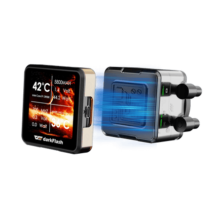 DARKFLASH EXPLORE DE240 ARGB AIO 240MM LIQUID CPU COOLER W/ 2.88" IPS DISPLAY