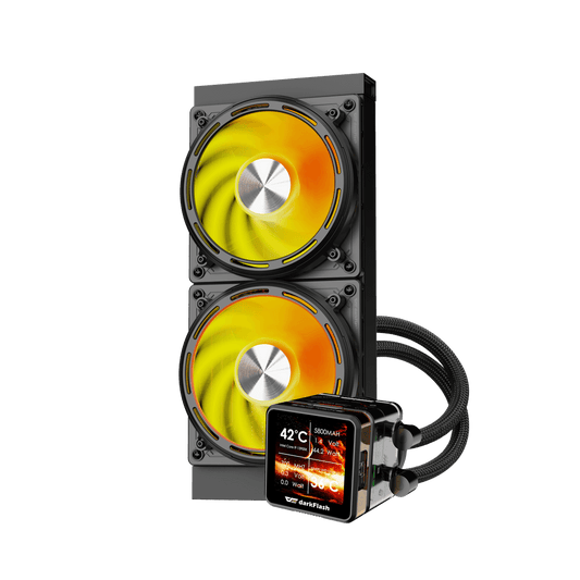DARKFLASH EXPLORE DE240 ARGB AIO 240MM LIQUID CPU COOLER W/ 2.88" IPS DISPLAY