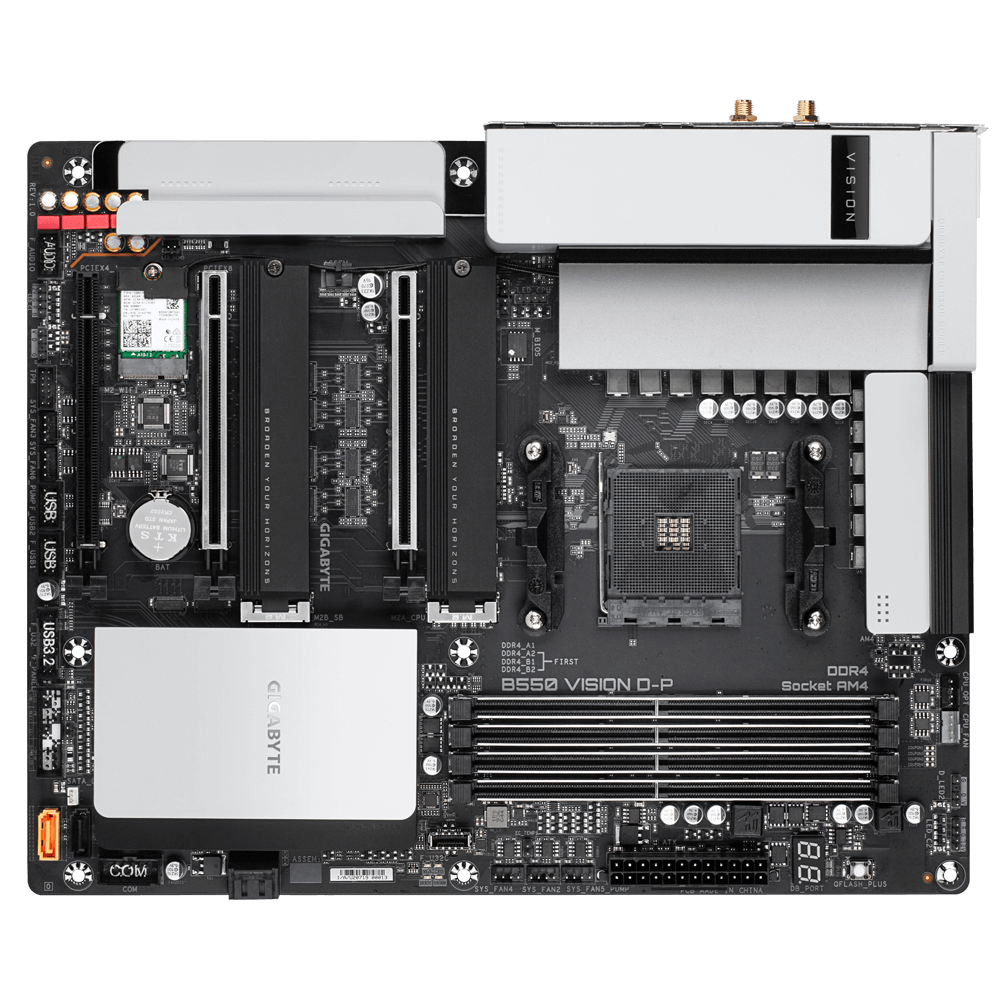 GIGABYTE B550 VISION D-P 4DDR4 2XM.2 MOTHERBOARD (HDMI, DP) WIFI+BT