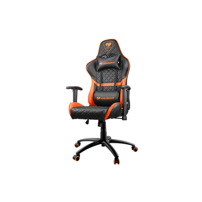 COUGAR ARMOR ONE GAMING CHAIR W/ HEADREST & LUMBAR CUSHION (BLACK/ORANGE)